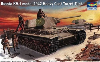  Russland Kv-1 (1942) Heavy Gust Turret Tank- 1:35e - Trumpeter
