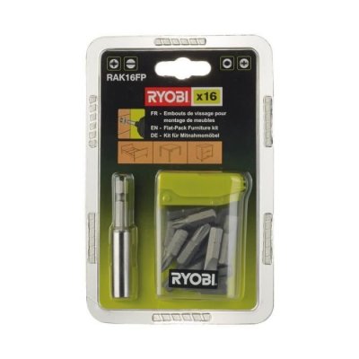 RYOBI  Bo&icirc;te Tictac sp&eacute;cial montage meuble en kit avec 16 accessoires de vissage