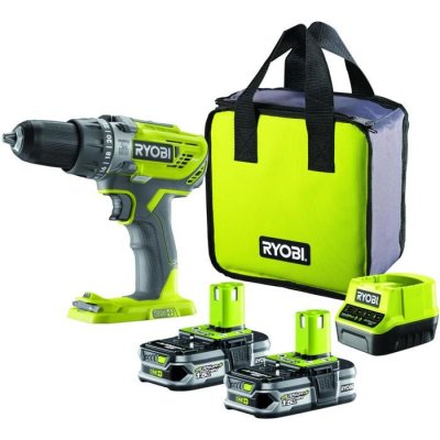 RYOBI  - Perceuse visseuse &agrave; percussion Li-Ion 18V 2x1.5Ah - R18PD3-215S