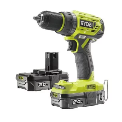 RYOBI  - Perceuse-visseuse One+ 18V Li-Ion 2x 2.0Ah 13 mm 2 vitesses avec sac &agrave; outils - R18DD7-220S