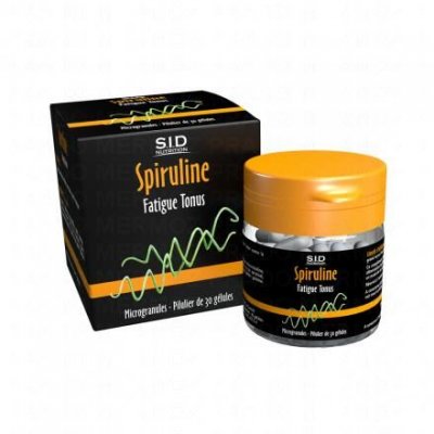 SIDN S.i.d Nutrition Spiruline 30 G&eacute;lules - Pilulier 30 G&eacute;lules