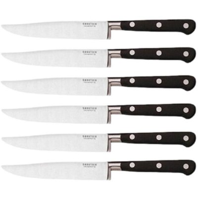 RICHARDSON SHEFFIELD Sabatier Trompette 6 couteaux steak, Acier inoxydable, Noir