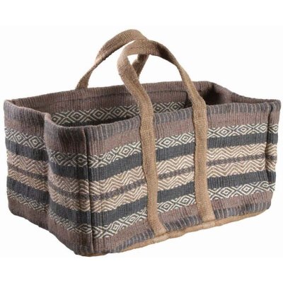 AUBRY GASPARD Sac &agrave; b&ucirc;ches en toile de jute &eacute;paisse Pampa beige et gris