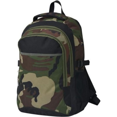 VIDAXL Sac &agrave; dos d'&eacute;cole 40 L noir et camouflage