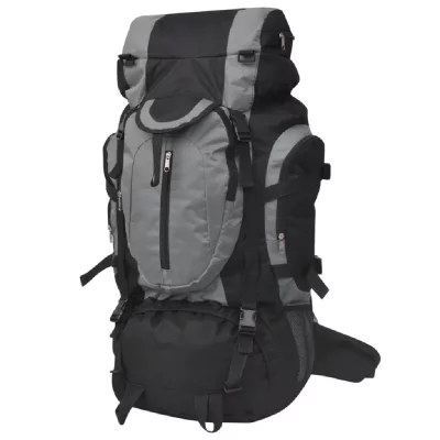 VIDAXL Sac &agrave; dos de randonn&eacute;e XXL 75 L Noir et gris