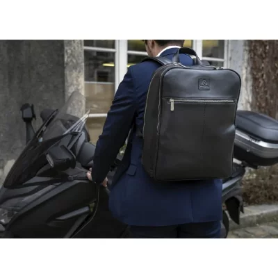 EXACOMPTA Sac &agrave; dos en cuir pour pc portable 14 pouces Exactive