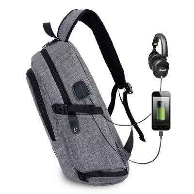 GENERIQUE Sac &agrave; Dos Ordinateur Portable 15,6 Pouces USB Prise Casque Verrou Antivol Gris YONIS