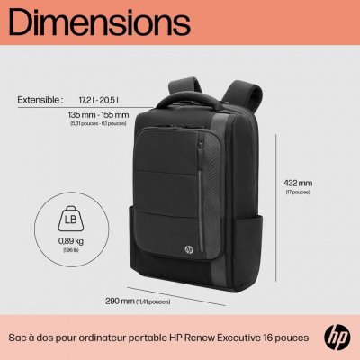 HP Sac &agrave; dos pour ordinateur portable  Renew Executive 16 pouces