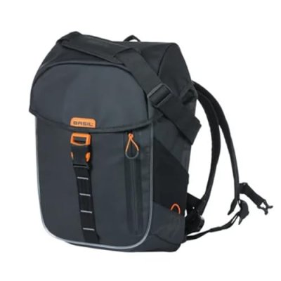 BASIL Sac &agrave; dos v&eacute;lo  Miles Tarpaulin Nordlicht 17 L Noir et Orange