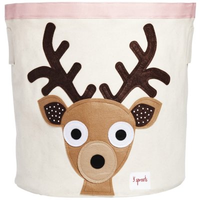 3 SPROUTS Sac &agrave; jouets -  - Cerf - Multicolore - Canevas de coton - Enfant marron