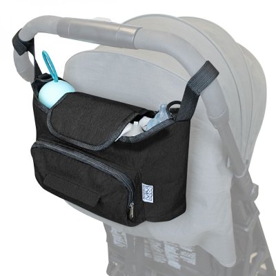 MONSIEUR BEBE Sac &agrave; langer, de rangement pour poussette - 33 x 16 x 18.5 cm - Noir