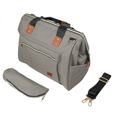 MONSIEUR BEBE Sac &agrave; langer multifonction pour b&eacute;b&eacute; 12 poches avec trousse isotherme - 47 x 30 x 18.5 cm - Beige