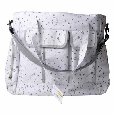 BEBE DOUCEUR Sac &agrave;&nbsp; langer multipoches - BLANC GRIS - 35 x 35 x 13 cm
