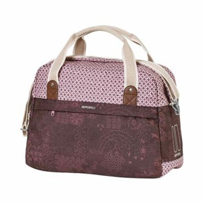 BASIL Sac &agrave; main  Boh&egrave;me rouge figue pour porte bagage v&eacute;lo 18L
