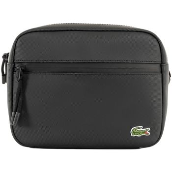 LACOSTE Sac besace cam&eacute;ra textur&eacute; Noir 