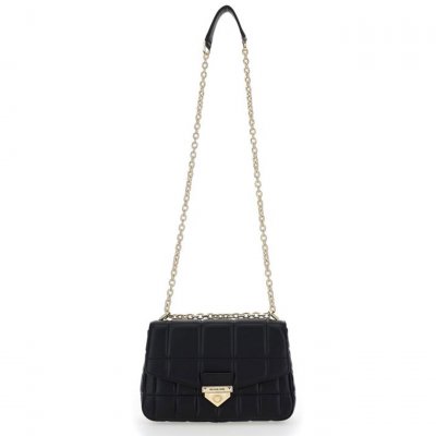 MICHAEL KORS Sac besace Soho cuir matelass&eacute; Noir Michael 