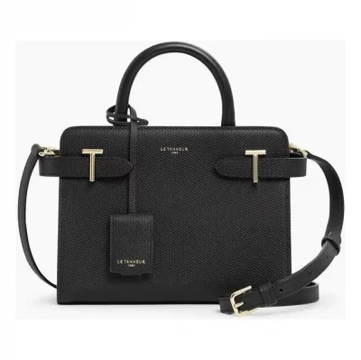 LE TANNEUR Sac cabas moyen mod&egrave;le Emilie en cuir Noir 