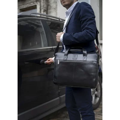 EXACOMPTA Sac d'ordinateur portable Exactive Cuir v&eacute;ritable 