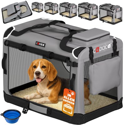 CADOCA Sac de transport pliable gris pour animaux L 70x52x50cm