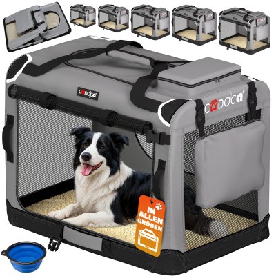 CADOCA Sac de transport pliable gris pour animaux XL 82x56x58cm