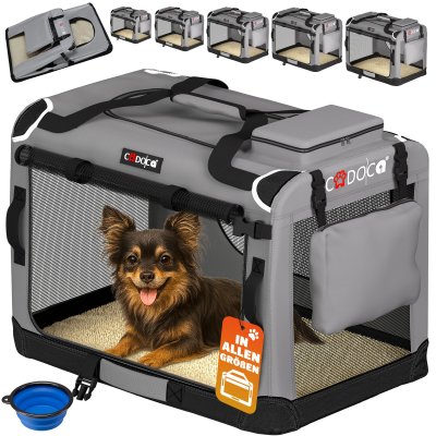 CADOCA Sac de transport pour chien gris S 50x34x36cm pliable