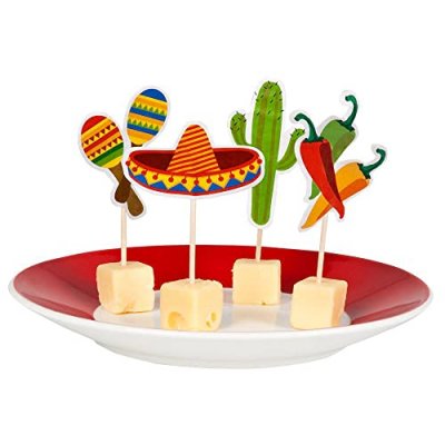 APTAFETES Sachet De 12 Piques Cocktail Fiesta Mexique - Multicolores