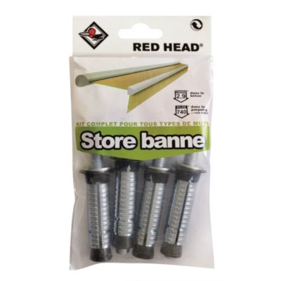 RED HEAD Sachet de 4 chevilles G2X 16x65mm + vis 10x90mm