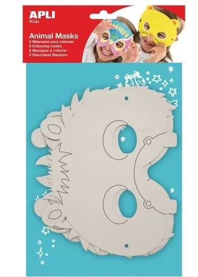 APLI Sachet masque carton animaux 6 unit&eacute;s 13684