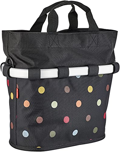 KLICKFIX Sacoche  bikebasket oval s dots noir multicouleur