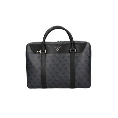GUESS Sacoche ordinateur  Laptop logo triangle Homme Noir