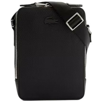 LACOSTE Sacoche verticale camera bag refente de cuir italien textur&eacute;
