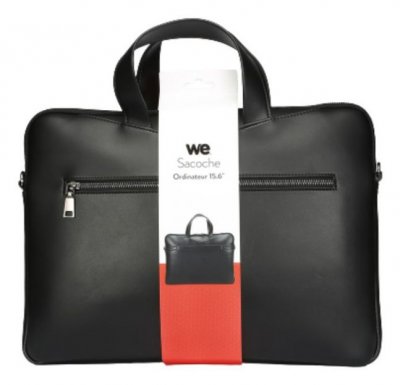 WE SACOCHE  15,6, polyur&eacute;thane de qualit&eacute;, NOIR