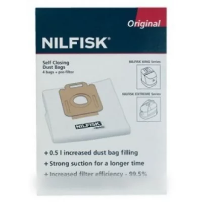 NILFISK SACS(x4) EXTREME KING + PR&Eacute;-FILTRE POUR ASPIRATEUR  ADVANCE - BVMPIECES