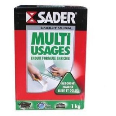 SADER  Enduit Multi-Usage poudre 1kg (bo&icirc;te en carton), Blanc