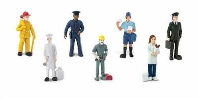 GENERIQUE Safari d&eacute;cor de jeu People at work designer Toob junior 7 pi&egrave;ces