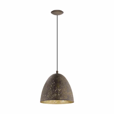 EGLO Safi Dome Suspension Plafonnier Marron, Dor&eacute;