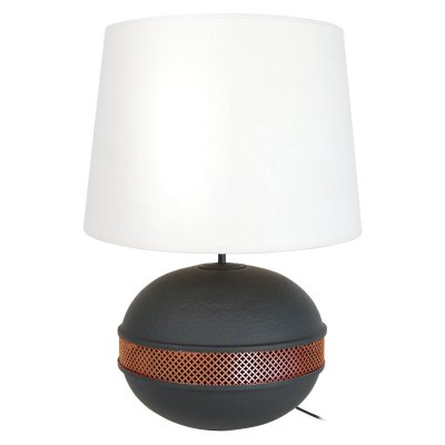 TOSEL Saigon big lampe a poser acier - 40x40x60cm - noir cuivre 64193
