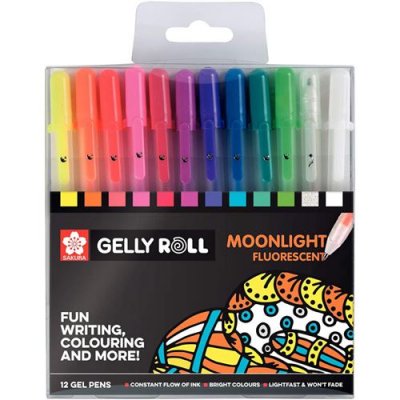 SAKURA  Gelly Roll Moonlight Lot de 12 stylos gel fluorescents