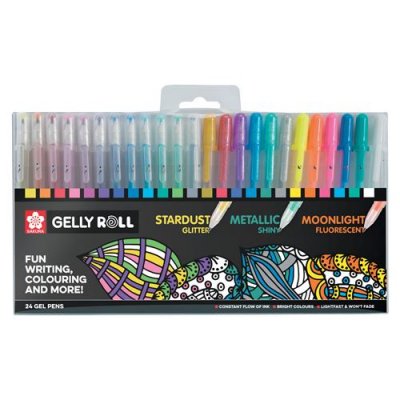 SAKURA  Stylo roller &agrave; encre gel Gelly Roll Mix, &eacute;tui de 24