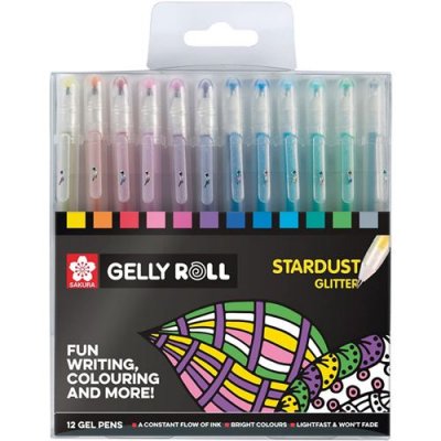 TALENS Sakura Stylo roller encre gel Gelly Roll Stardust &eacute;tui de 12