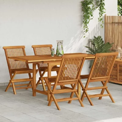 VIDAXL Salon de jardin 5 pcs Bois de teck massif  n/a