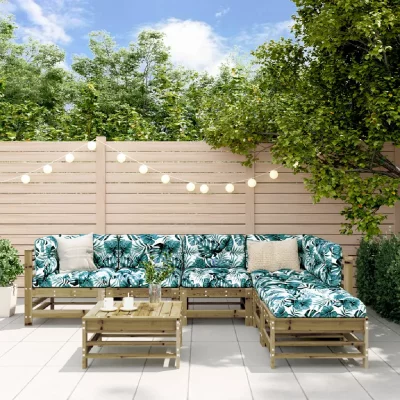 VIDAXL Salon de jardin 7 pcs bois de pin impr&eacute;gn&eacute; 