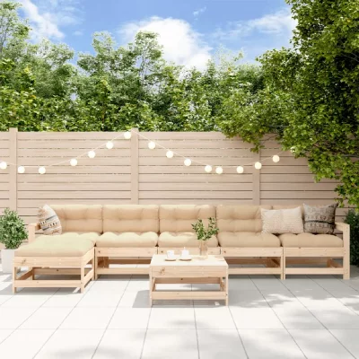 VIDAXL Salon de jardin 7 pcs Bois de pin massif - 