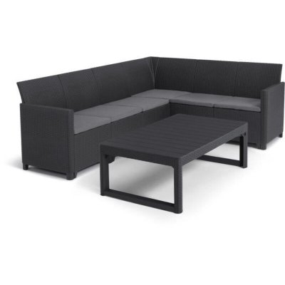 ALLIBERT BY KETER Salon de jardin allibert by 6 personnes resine 116.0 x 71.5 x 74 cm gris