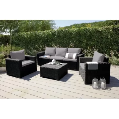 ALLIBERT Salon de jardin -  - CALIFORNIA - Modulable - Gris 