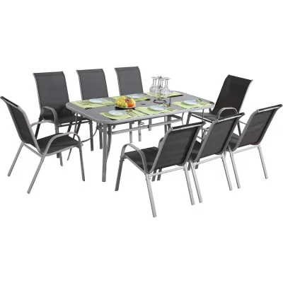 HABITAT ET JARDIN Salon de jardin ""Cordoba XL 180"" - Phoenix - Gris fonc&eacute;