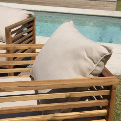 MACABANE Salon de jardin en acacia 5 personnes