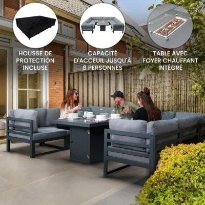 MONSTERSHOP Salon de Jardin en Aluminium 8
