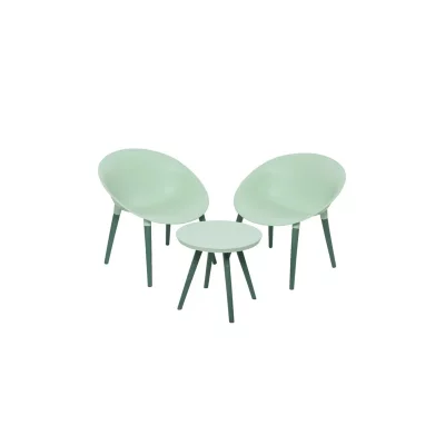 JARDIDECO Salon de jardin en plastique Marbella vert  Vert