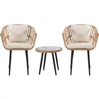 HABITAT ET JARDIN Salon de jardin en rotin Vela - 2 places - Marron